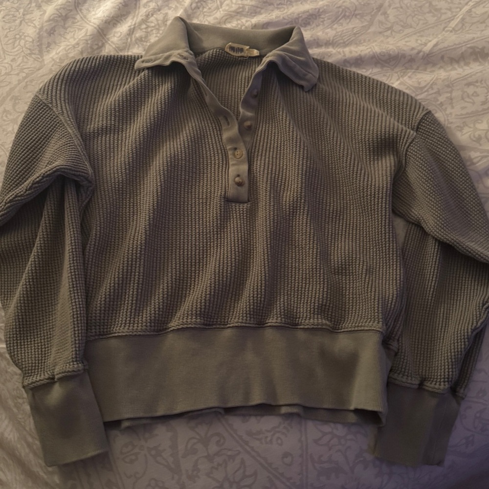 Faherty Women's Apres Waffle Henley green XS